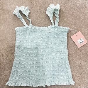 Bella Dahl girls turquoise smocked top, size 14